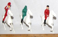 Bergen Toy Novelty Co BETON 3 hard plastic riders 3 soft plastic horses