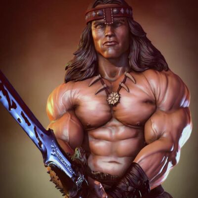 Arnold Schwarzenegger  3D Druck - Resin Figur Harz Weiß Modell