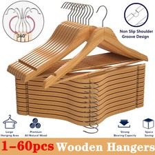 1-60 Pack Premium Wooden Hangers for Coats  Suits - Durable and Stylish