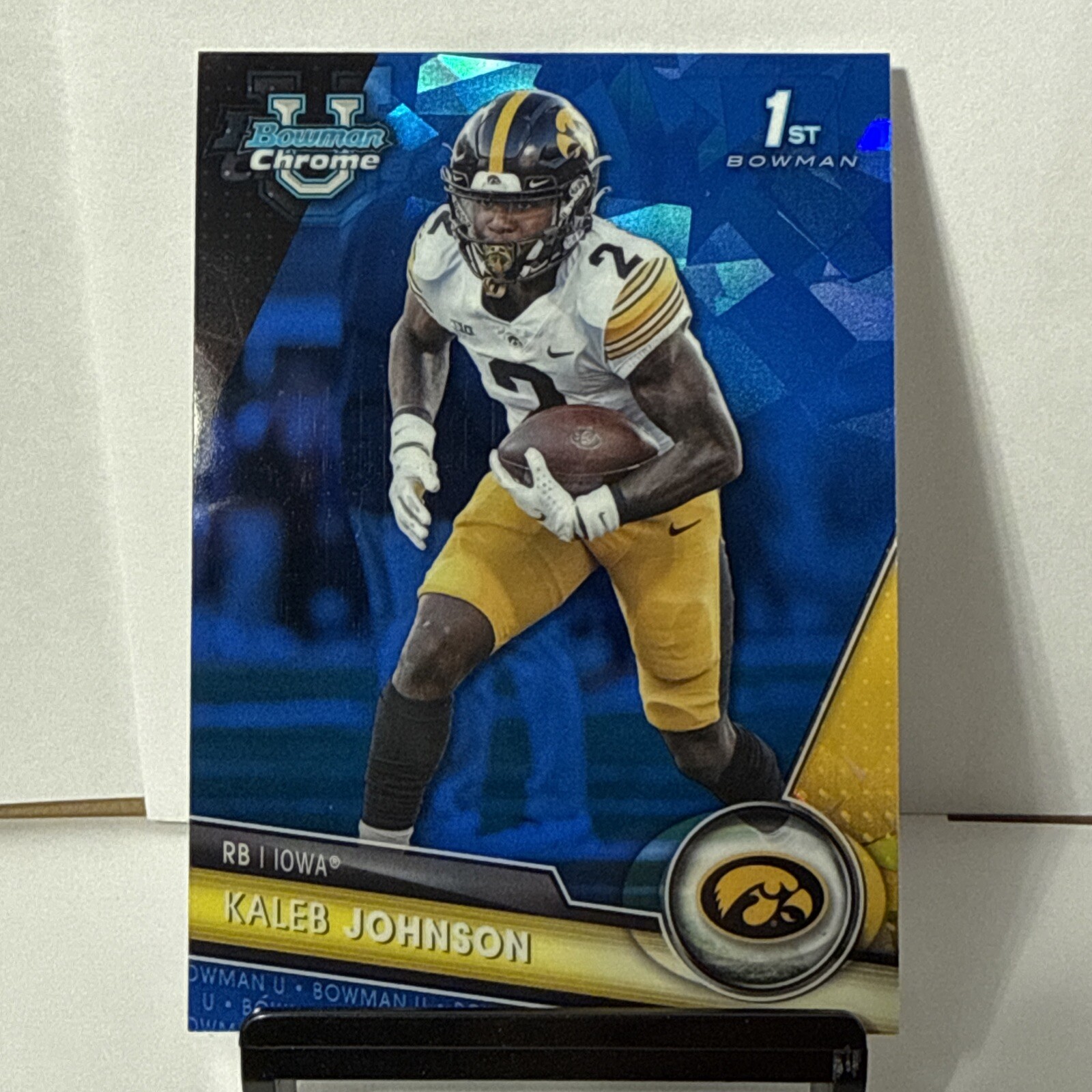 KALEB JOHNSON 2023 BOWMAN U SAPPHIRE CHROME 1ST BOWMAN #61 ROOKIE IOWA