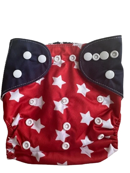 Washable Reusable Cloth baby diapers  (pk6 includes inserts) Adjustable Nappies - Image 4 of 4