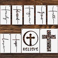 9 Pcs Christian Stencils Bible Sign Motivational Sign Stencils for Home Office