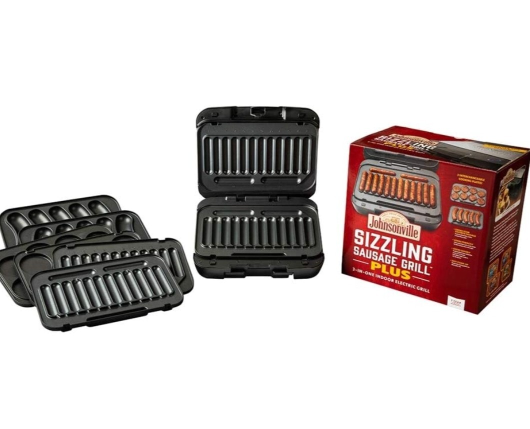 Johnsonville Sizzling Sausage Grill PLUS 3 In 1 Indoor Grill Never Used