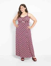 Lane Bryant Cut-Out Maxi Dress Rose Deco Plus Size 18/20 NWT