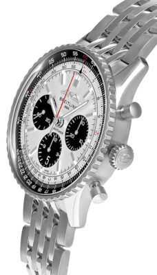 New Breitling Navitimer B01 CHRONO 43mm Silver Dial SS Men's Watch