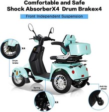 Four Wheels 800W 60V 20AH Travel Mobility Scooter Battery Motor for Adult Senior