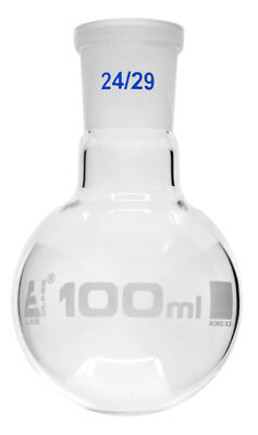 Boiling Flask with Joint, 100ml - 24/29 Socket Size - Round Bottom- Eisco Labs