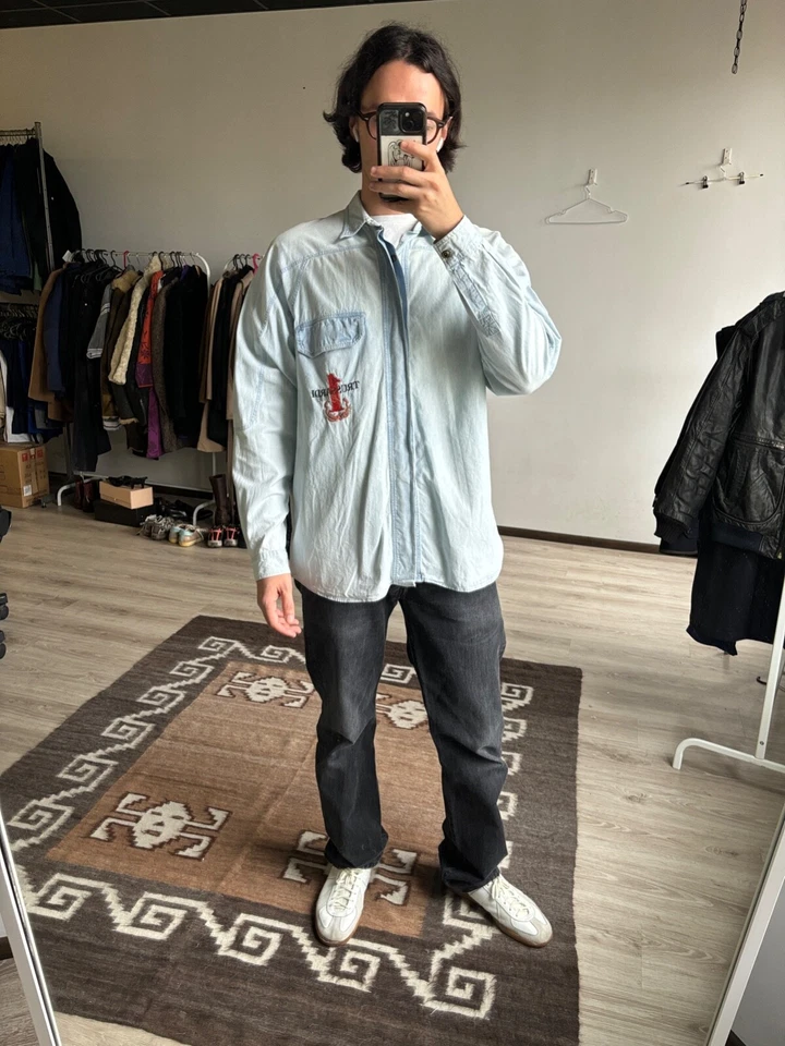 Camisa vaquera Trussardi vintage años 90 para hombre talla XL Foto 2 de 4