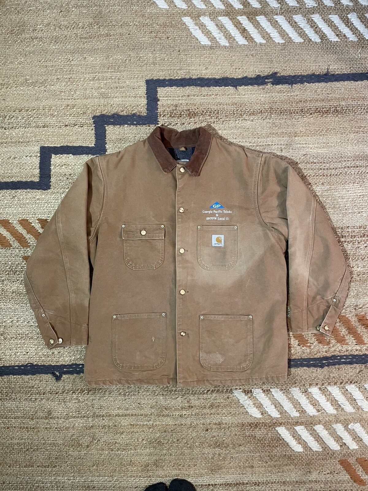 Vintage Carhartt Made in USA Blanket Lined Chore Coat Jacket XL eBay