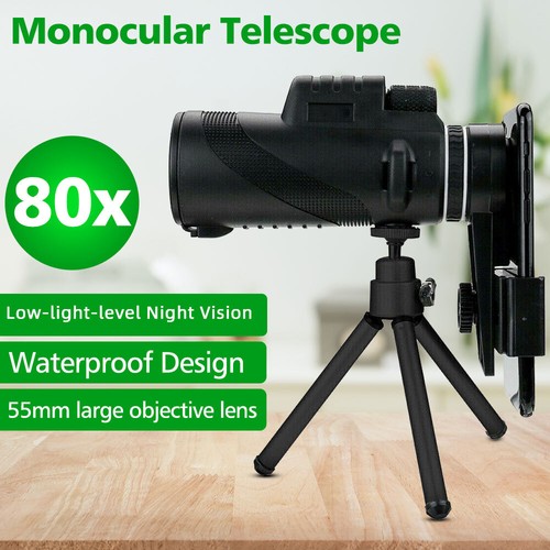 80X100 HD Monokular Starscope Teleskop Teleobjektiv Mit Handy Stativ DE 2023 - Bild 3 von 17