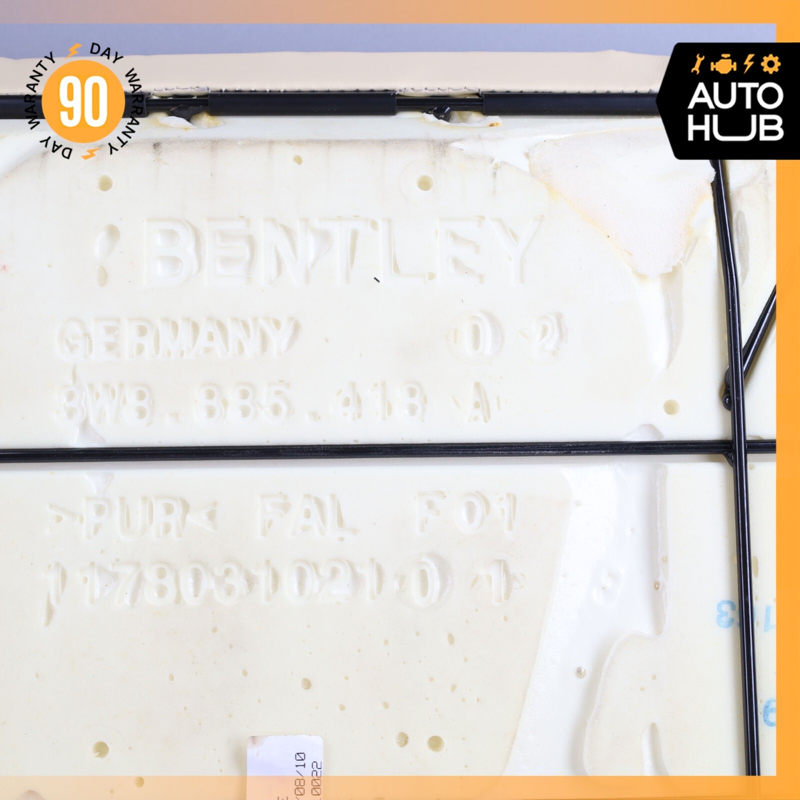 12-15 Bentley Continental GT Rear Right Side Bottom Lower Seat Cushion Beige OEM
