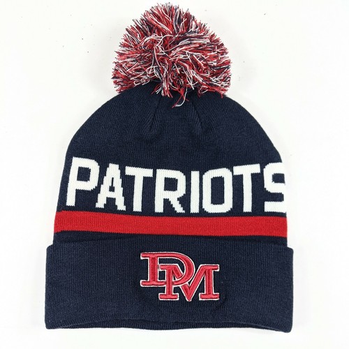 DM Patriots Pom Beanie Navy Blue Red 