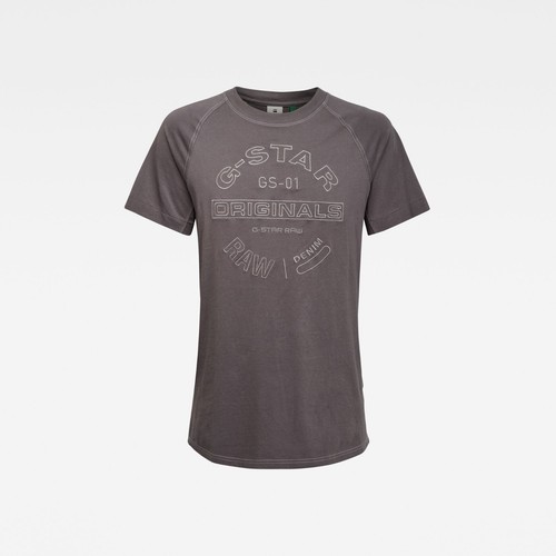 NWT Mens G-Star Raw Originals GR T-Shirt Light Shadow Gray Smooth Organic Cotton - Picture 4 of 6