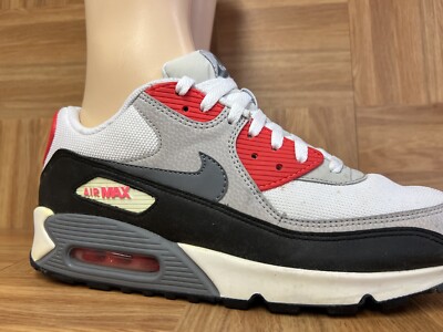 RARE🔥 Sz 10.5 - Nike Air Max 90 Essential White Wolf Gray Red
