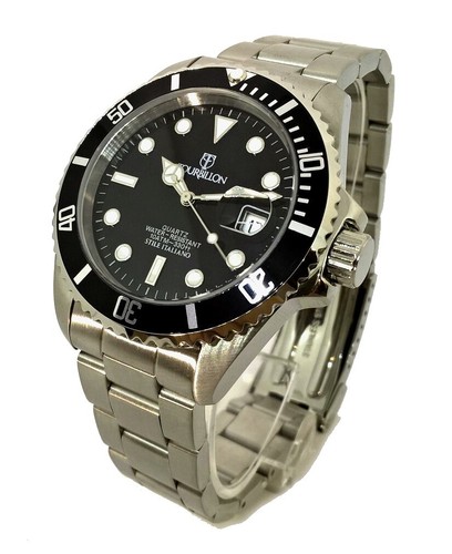 OROLOGIO Acciaio Tourbillon Tipo Sub. Quarzo, Affidabile e robusto | eBay