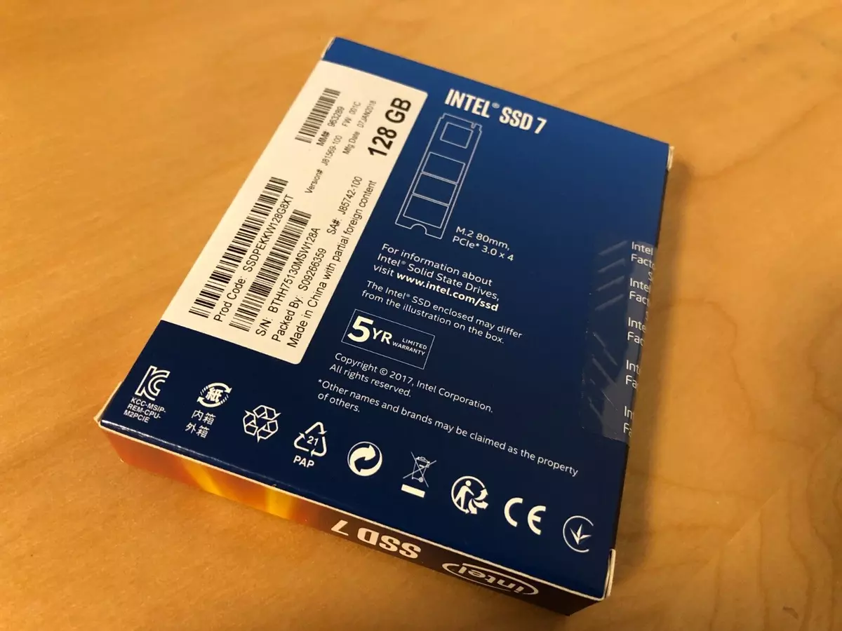 SSD7 Intel 760p SSDPEKKW128G8XT 128GB PCIe NVMe Solid State Drive