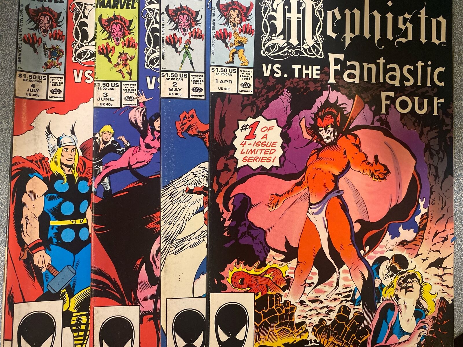 Mephisto vs 1-4 Fantastic Four, X-Factor, X-Men, Avengers (Marvel Comics, 1987)