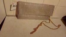 Mundi Pearl & Rhinestone Clutch/evening Helena Bag Gold Chain Detachable New