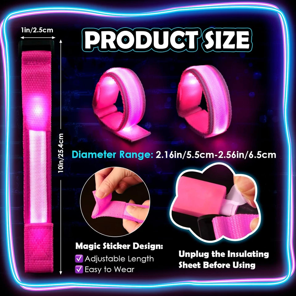 Pulseras brillantes LED 14/7 PIEZAS, pulseras con iluminación LED para niños adultos, brillan en el Foto 2 de 4