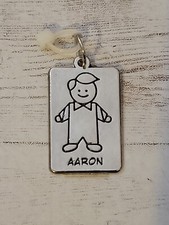 Name Tag Kids Charm ID Backpack Zipper Pull Silver by GANZ  AARON