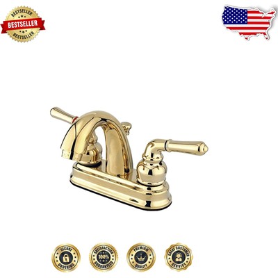 Water-Efficient Naples Centerset Bathroom Faucet with Elegant Brass Finish