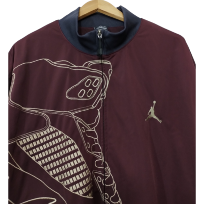 Nike Jordan バーガンディ ジャケット AIR JORDAN 5 Sneaker Embroidered Logo Full Zip Training Jacket