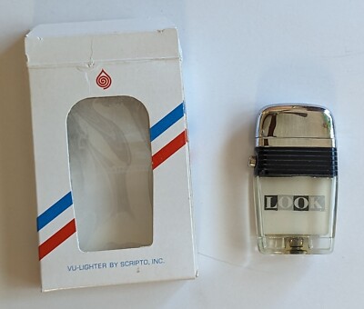 1960 s Look Magazine Scripto Vu Lighter New in Original Box and Packaging