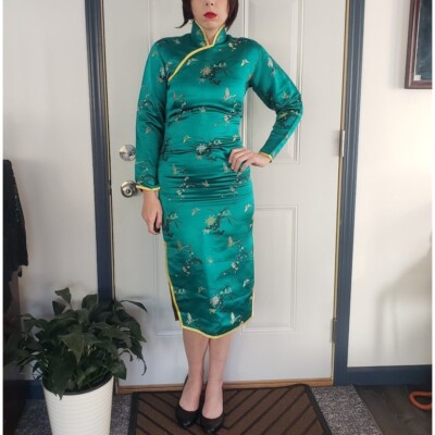 silk 50s dress Azure Silk Dress
