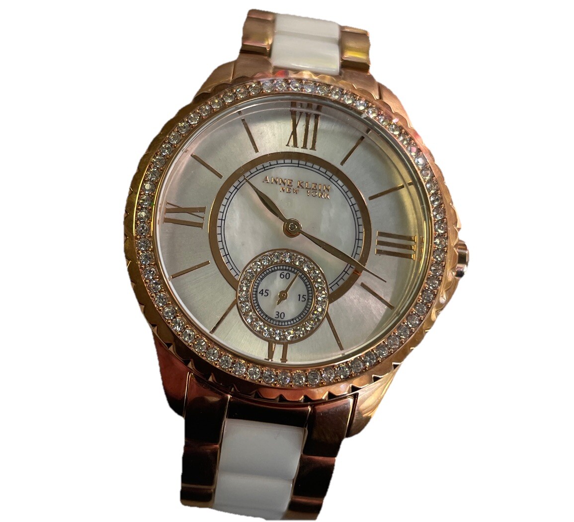 Anne Klein white and rose gold ceramic strap watch Anne Klein White Ceramic Crystal Bezel Women main image 4