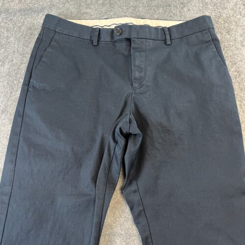 Pantalones chinos para hombre Reiss 34 30 ajuste cónico azul marino oscuro elásticos - Imagen 3 de 12