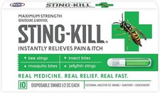 Sting-kill First Aid Anesthetic Swabs, Instant Pain  Itch Relief from Bee Sting
