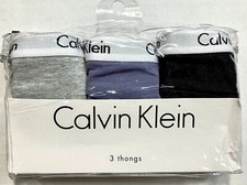 NWT Calvin Klein Size L Carousel Thong QD3587, 3-Pack