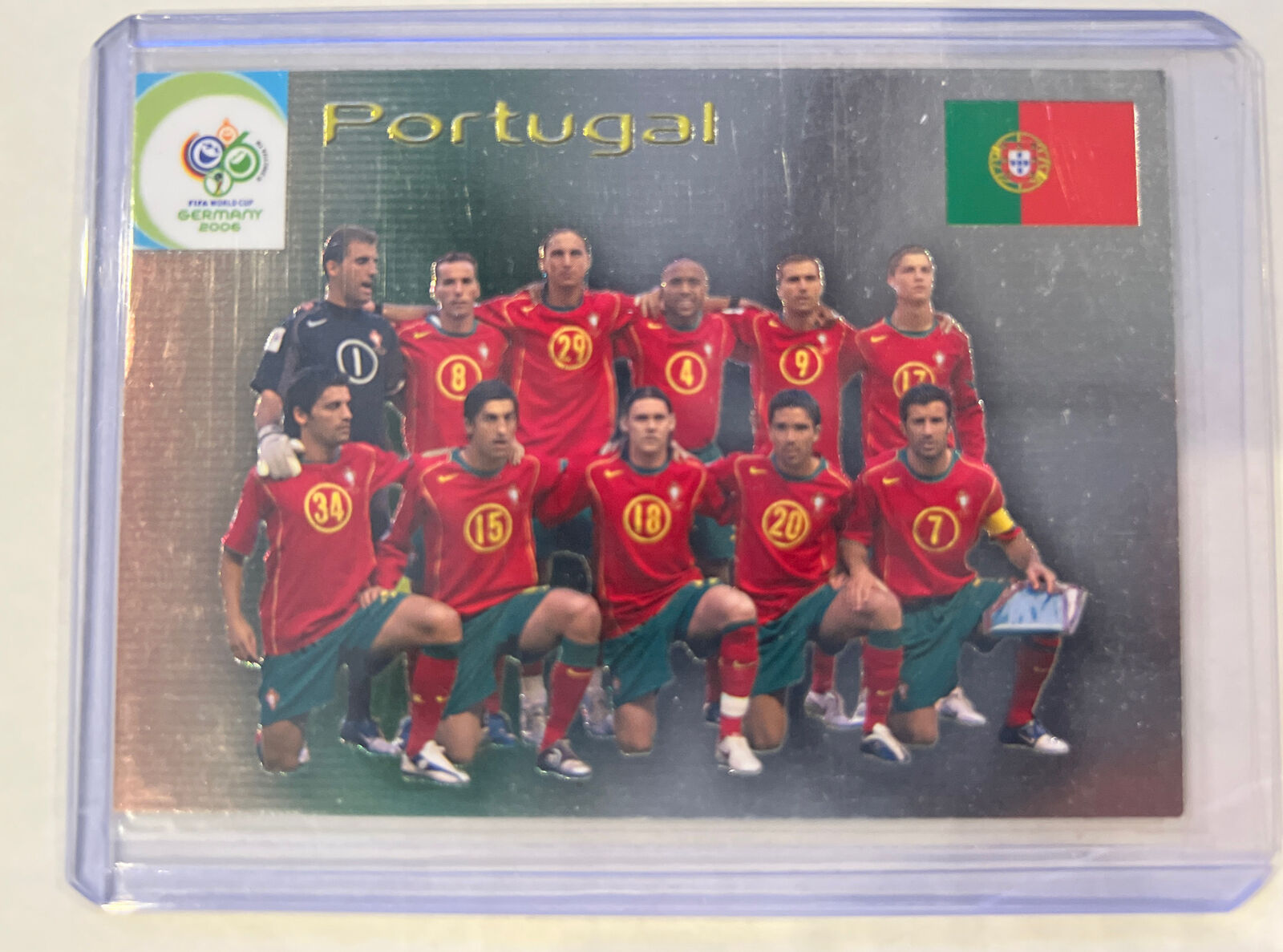 2006 Panini World Cup Portugal Team Card w/ Cristiano Ronaldo + Figo #28