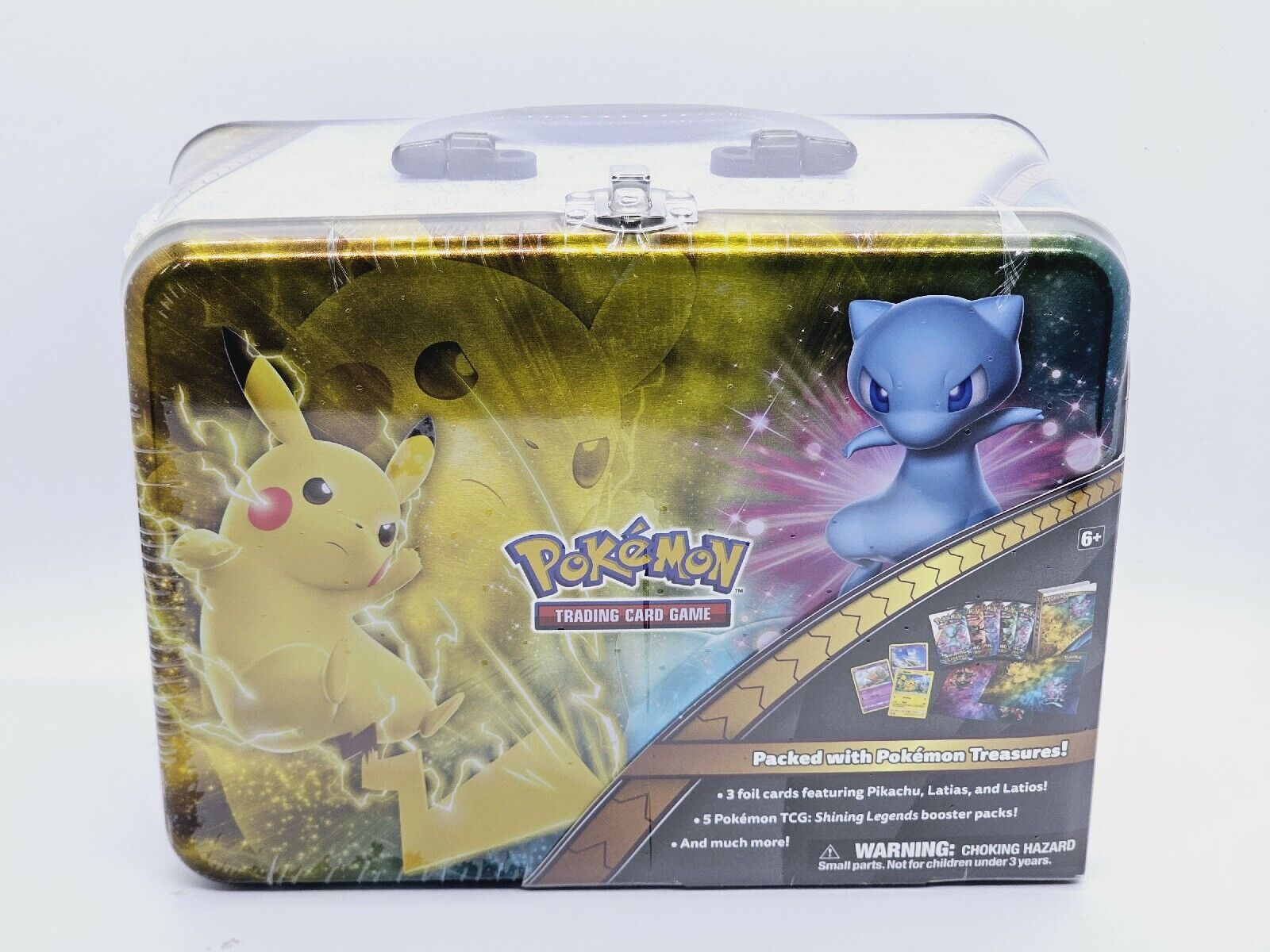 Pokemon TCG 2017 Shining Legends Collector's Chest Tin Lunch Box - Pikachu  and Mew -  - Pokémon TCG & Accessories