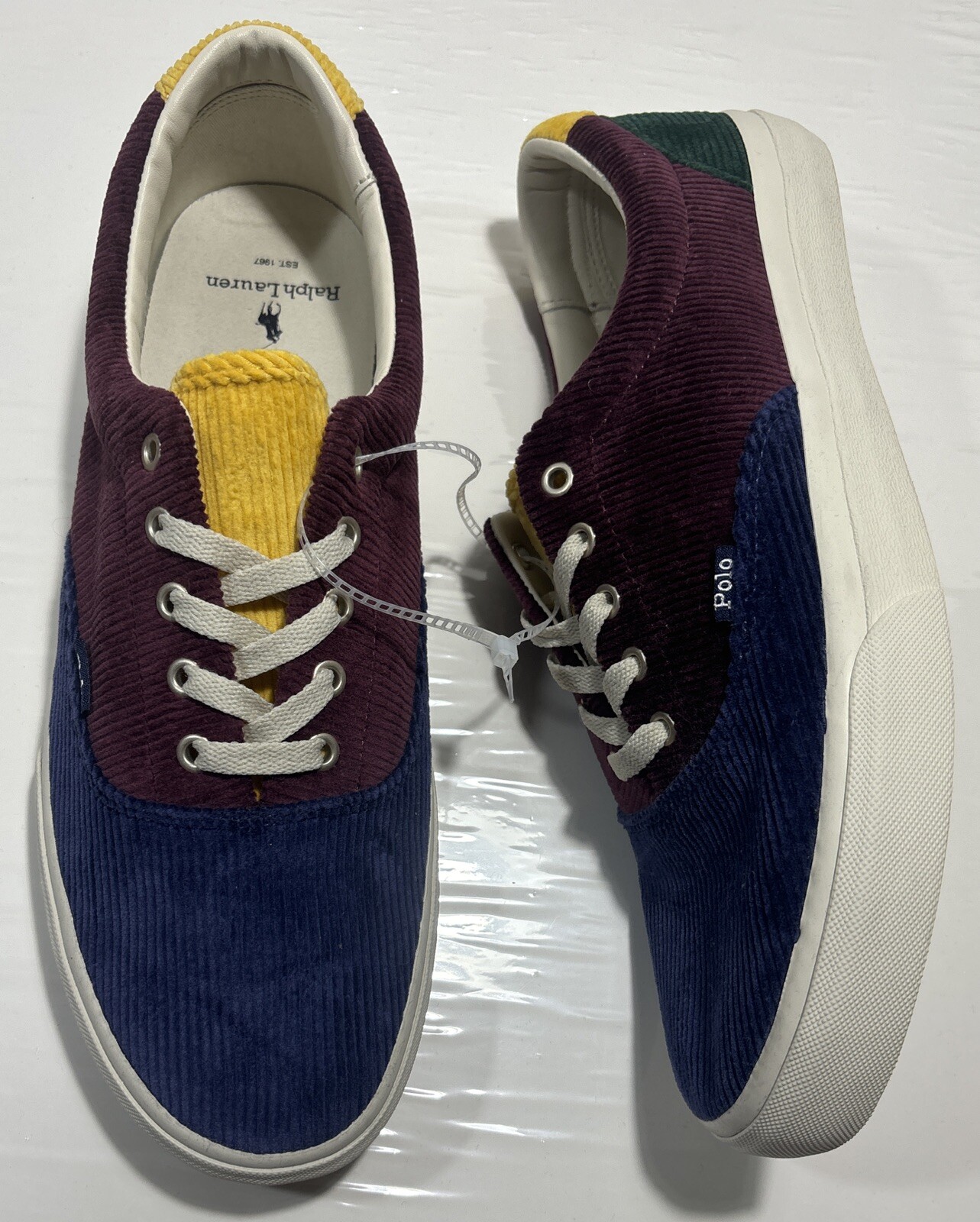 PONY Polo Ralph Lauren Keaton Tabii scarpe in velluto a coste sneakers casual uomo taglia 13
