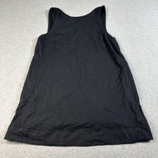 Free People Women Large Black Linen Cotton Ta...