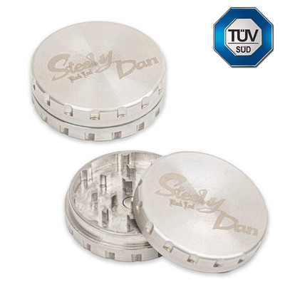 Grinder Edelstahl Black Leaf Steely Dan Kräutermühle 2Tlg 63mm Mühle Crusher TÜV