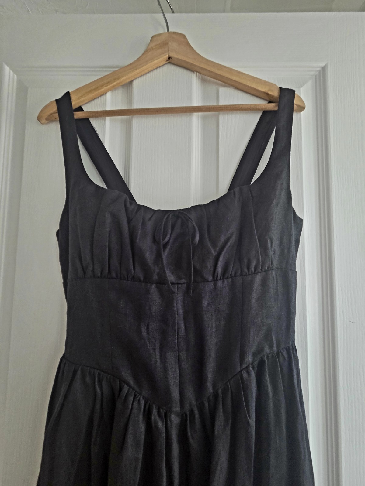 Reformation Balia Linen Dress Black US Size 8 / UK size 12 image 3