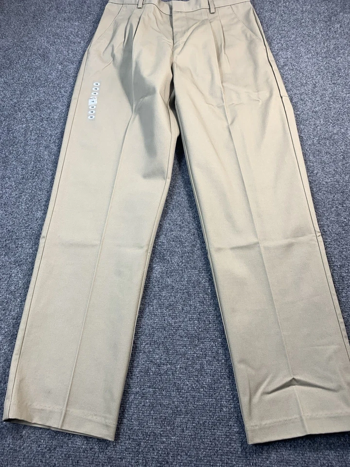 Uniforme Escolar Universal Pantalones Niños Talla 16 Beige Pierna Recta Plisado Foto 2 de 4