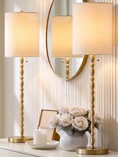 Brasslism Buffet Lamps Set Of 2 28.5 Tall Brass Finish Lamps For Entryway