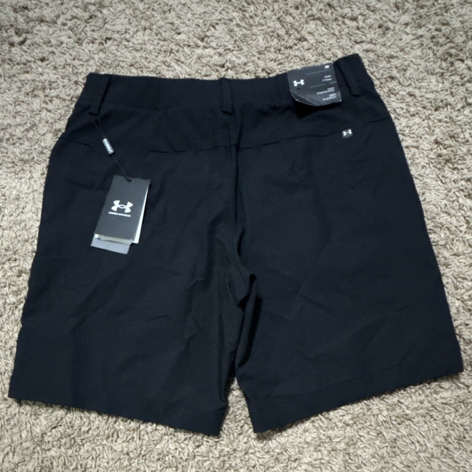 Under Armour ISO-Chill Chino Men's Black Shorts 9" Inseam Flat Front thumbnail 3