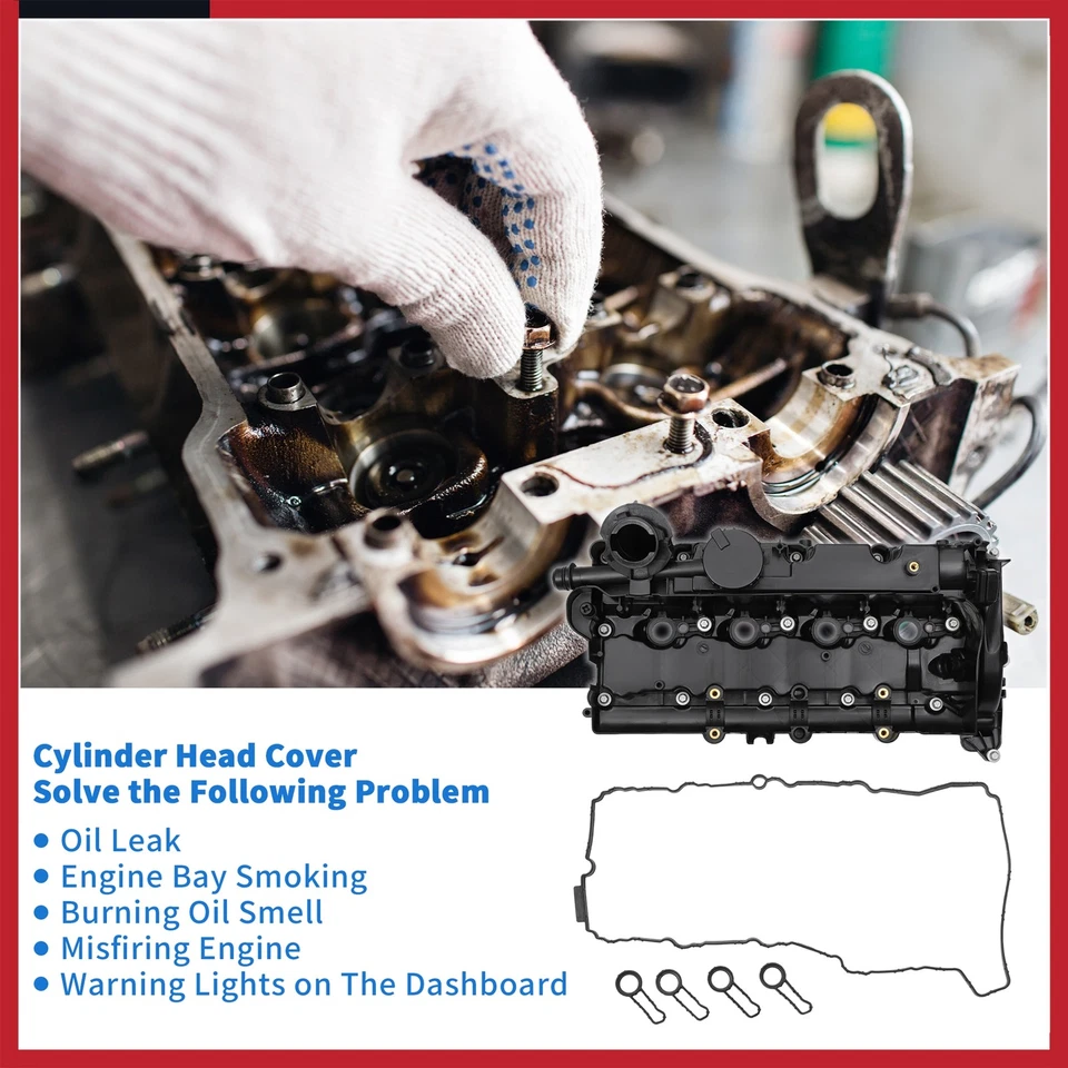 Juego de 1 cubiertas de válvulas de motor delanteras con junta n.º 11128508570 para BMW X3 2008-2010 Foto 3 de 4