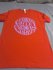 Canvas Bella+Canvas Red Farmers Market Graphic Crew Neck T-Shirt M Short Sleeve