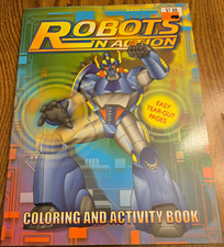 2005 Robots in action Coloring activity  Book Games Mazes Puzzles easy tear  new