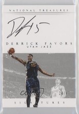 2014-15 Panini National Treasures Signatures 24/49 Derrick Favors #S-DF Auto fm0