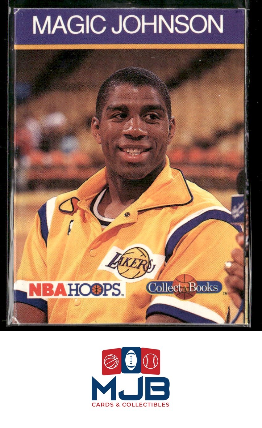 1990-91 Hoops CollectABooks Magic Johnson #29 Los Angeles Lakers