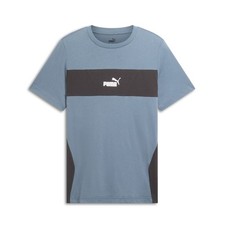 PUMA Power Colorblock Crew Neck Short Sleeve T-Shirt Mens Blue Casual Tops 68474
