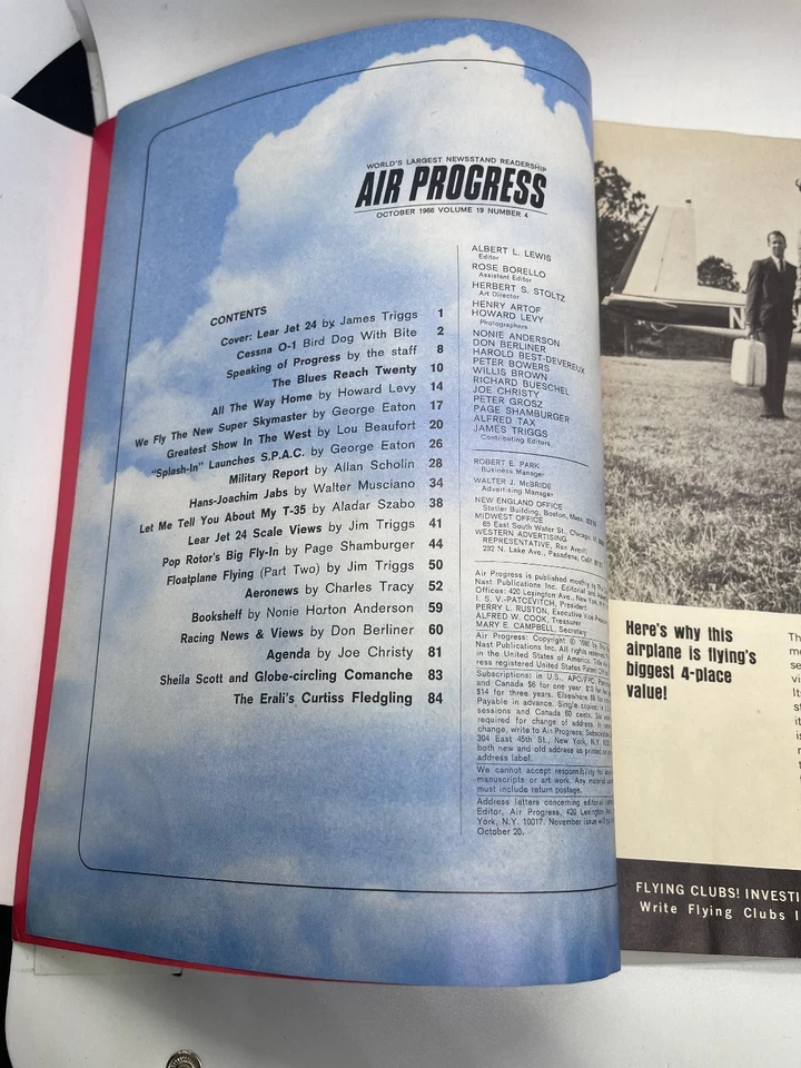Air Progress Magazine October 1966 Vol 19 No 4 Lear Jet Pop Rotor NAST - Image 2 of 3