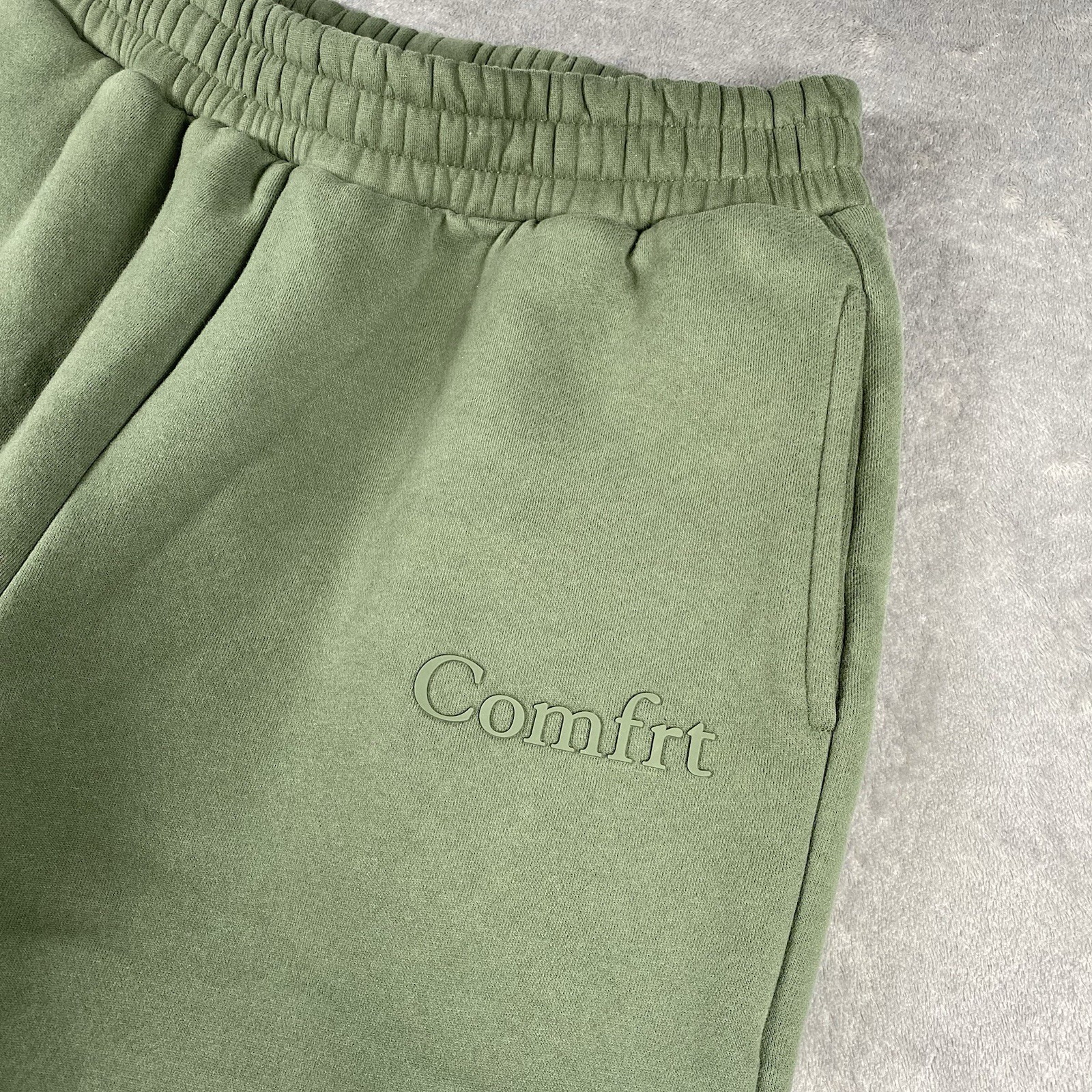 Comfrt Sweatpants Unisex Size L Forest Green Heavyweight Joggers Minimalist Logo