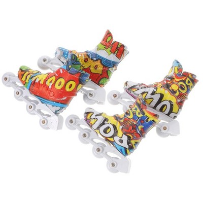 2 Pairs Fingerspielzeug-accessoire Rollschuhe Kinderspielzeug Mini -Skateboard